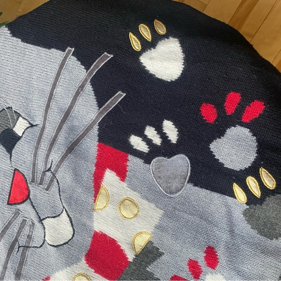 JOYE + FUN knitwear cardigan vintage cat Large - Picture 10 of 13